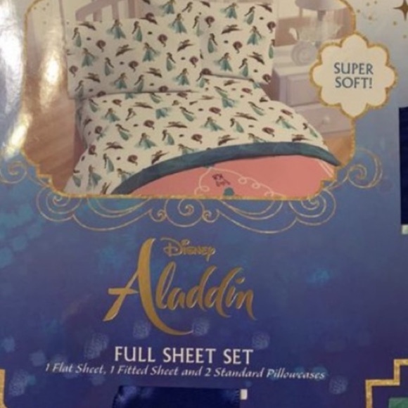 NWT Disneys Aladdin full size 4 piece sheet set flat footed pillowcases - Picture 4 of 4